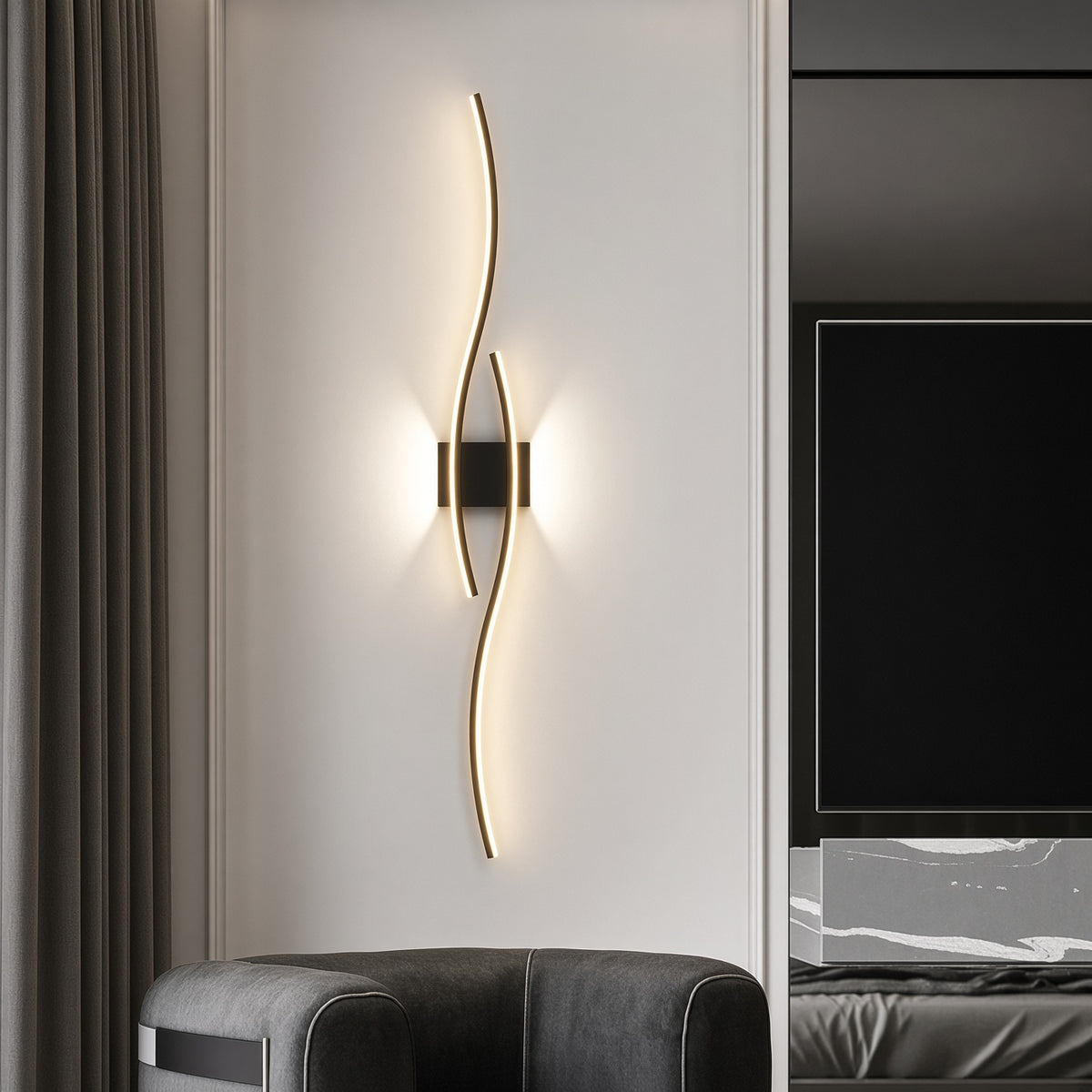 Long Strip LED Wall Light with Remote