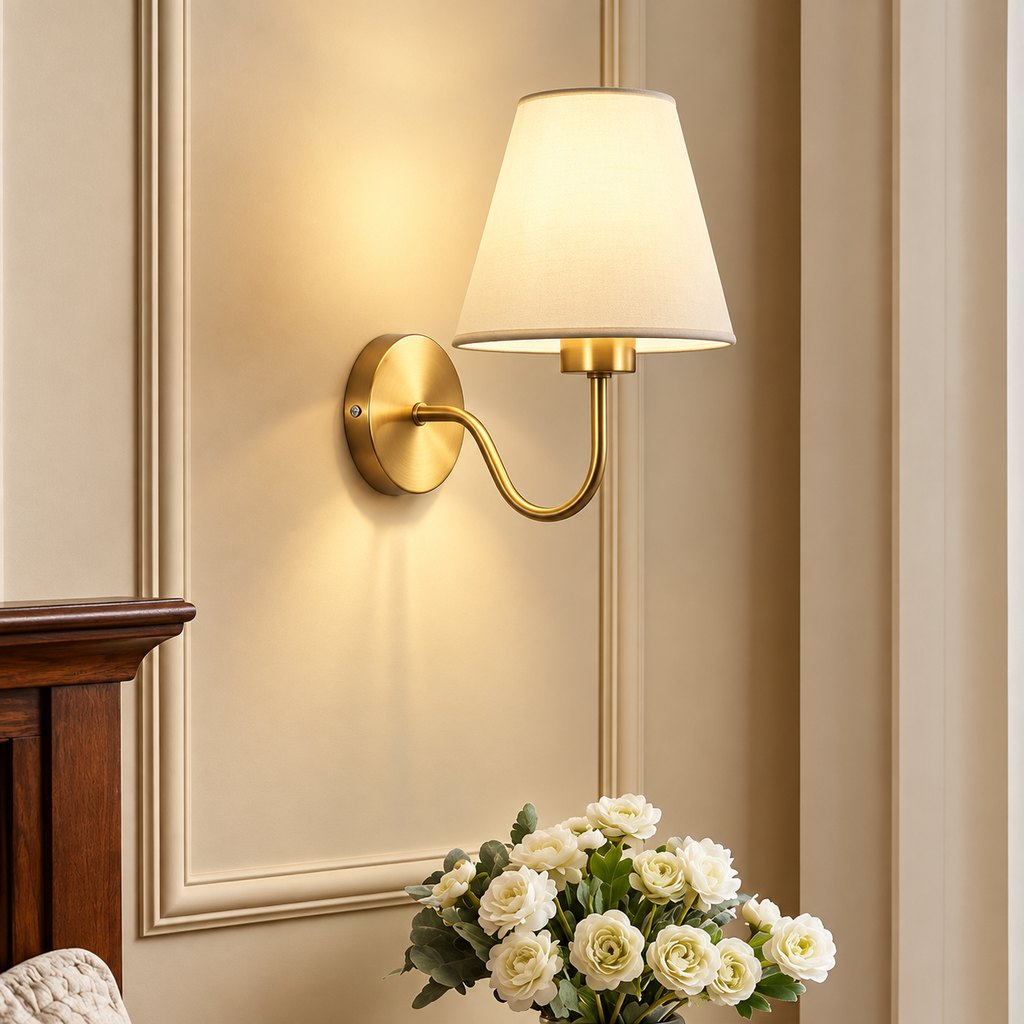 Fabric Shade Wall Light