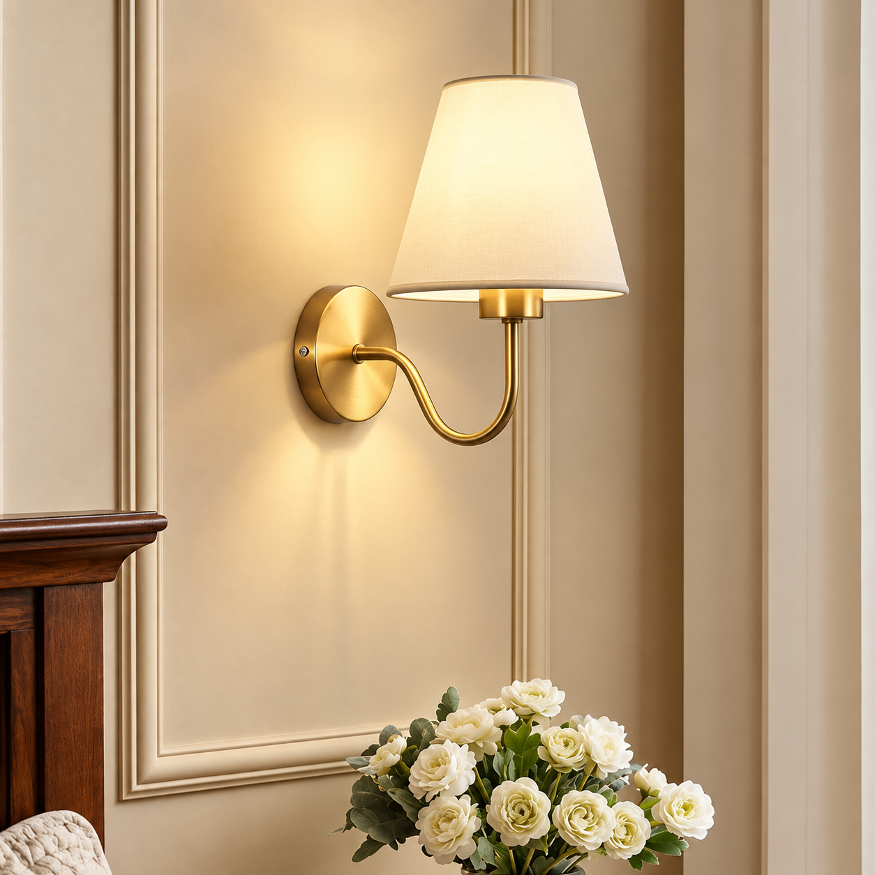 Fabric Shade Wall Light