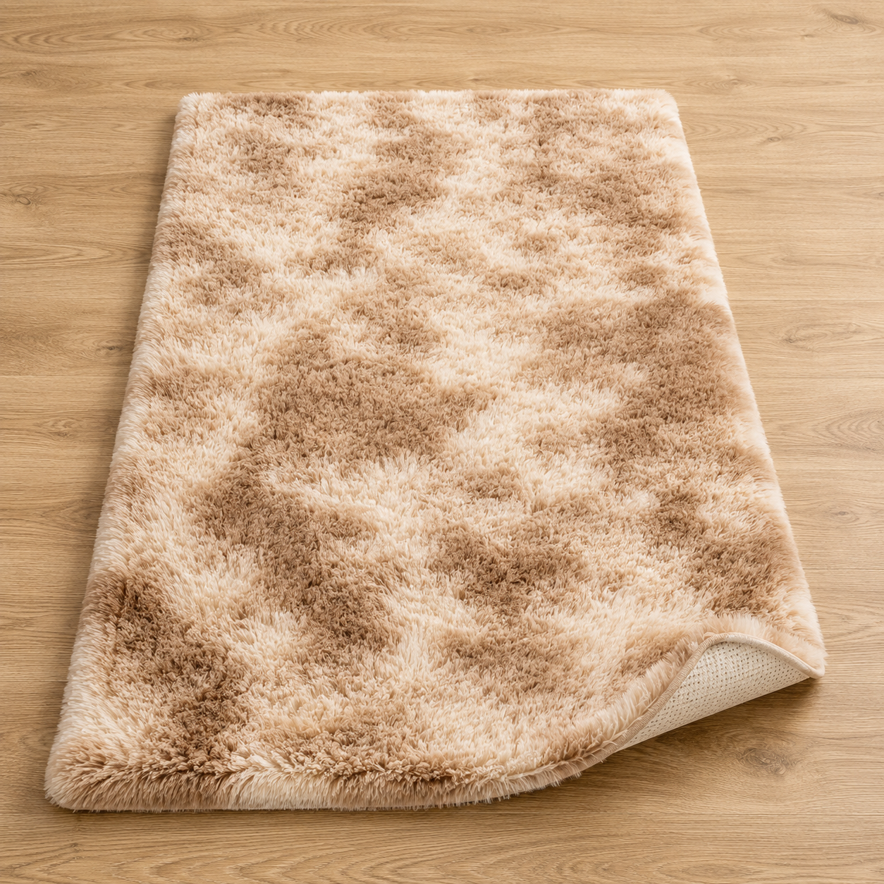 Tie-Dye Shaggy Rug Beige