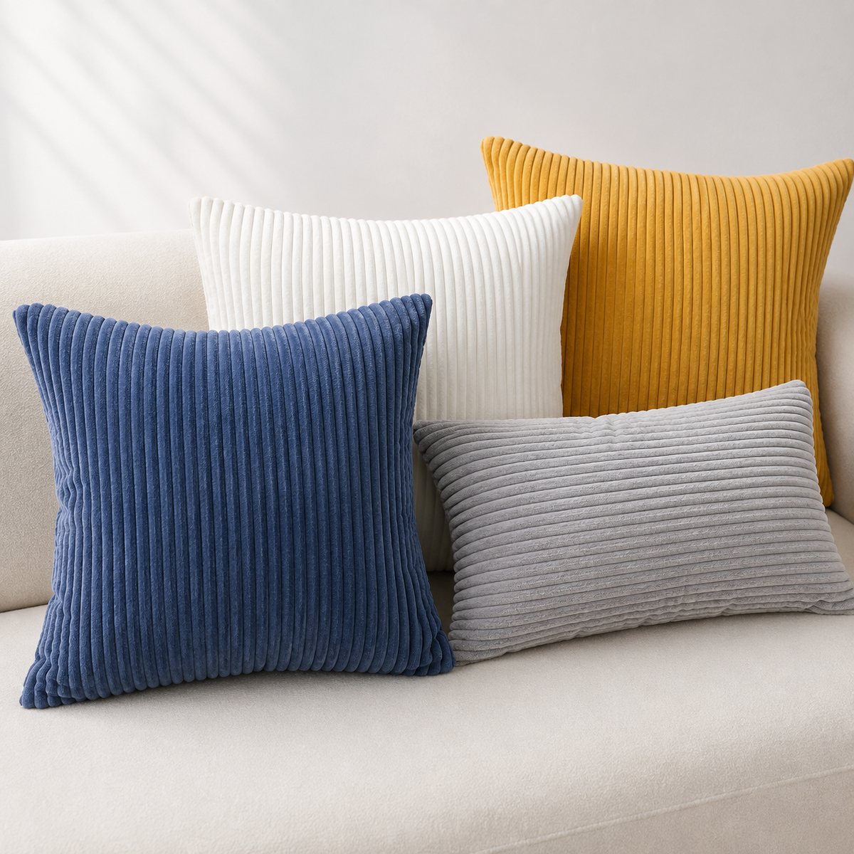 Striped Corduroy Cushion Cover