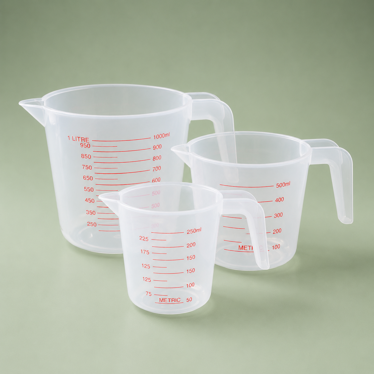 Plastic Measuring Jug Set of 3