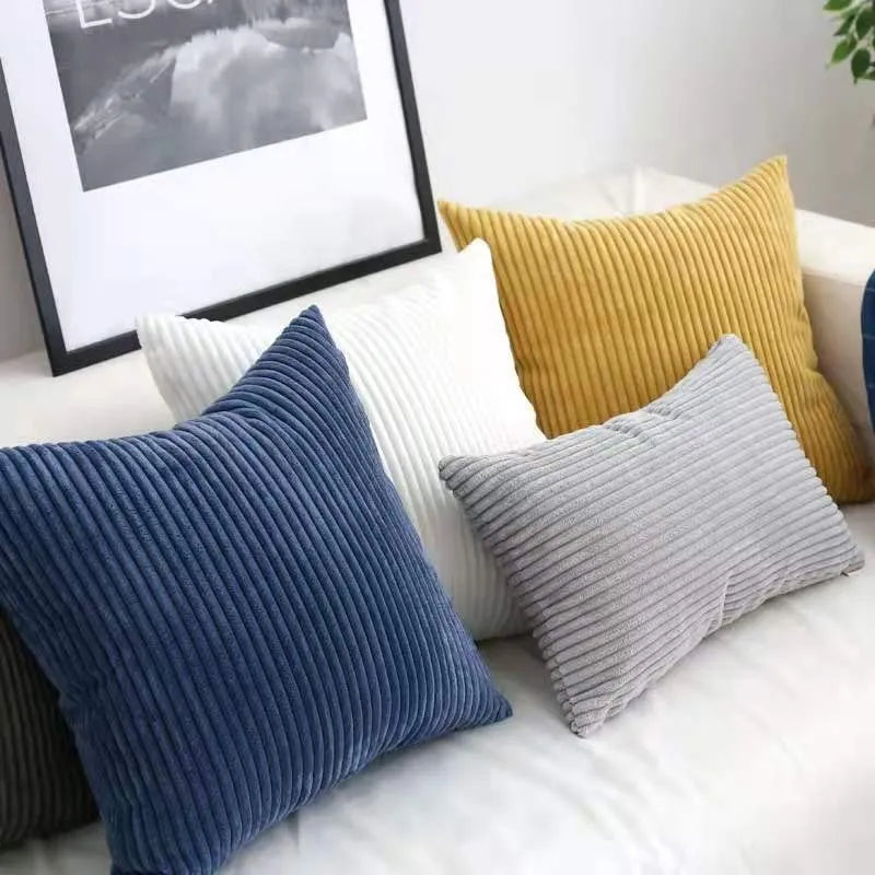Striped Corduroy Cushion Cover