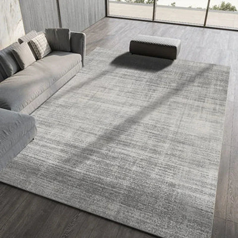 Nordic Soft Grey Rug — Washable & Non-Slip Living Room Rug