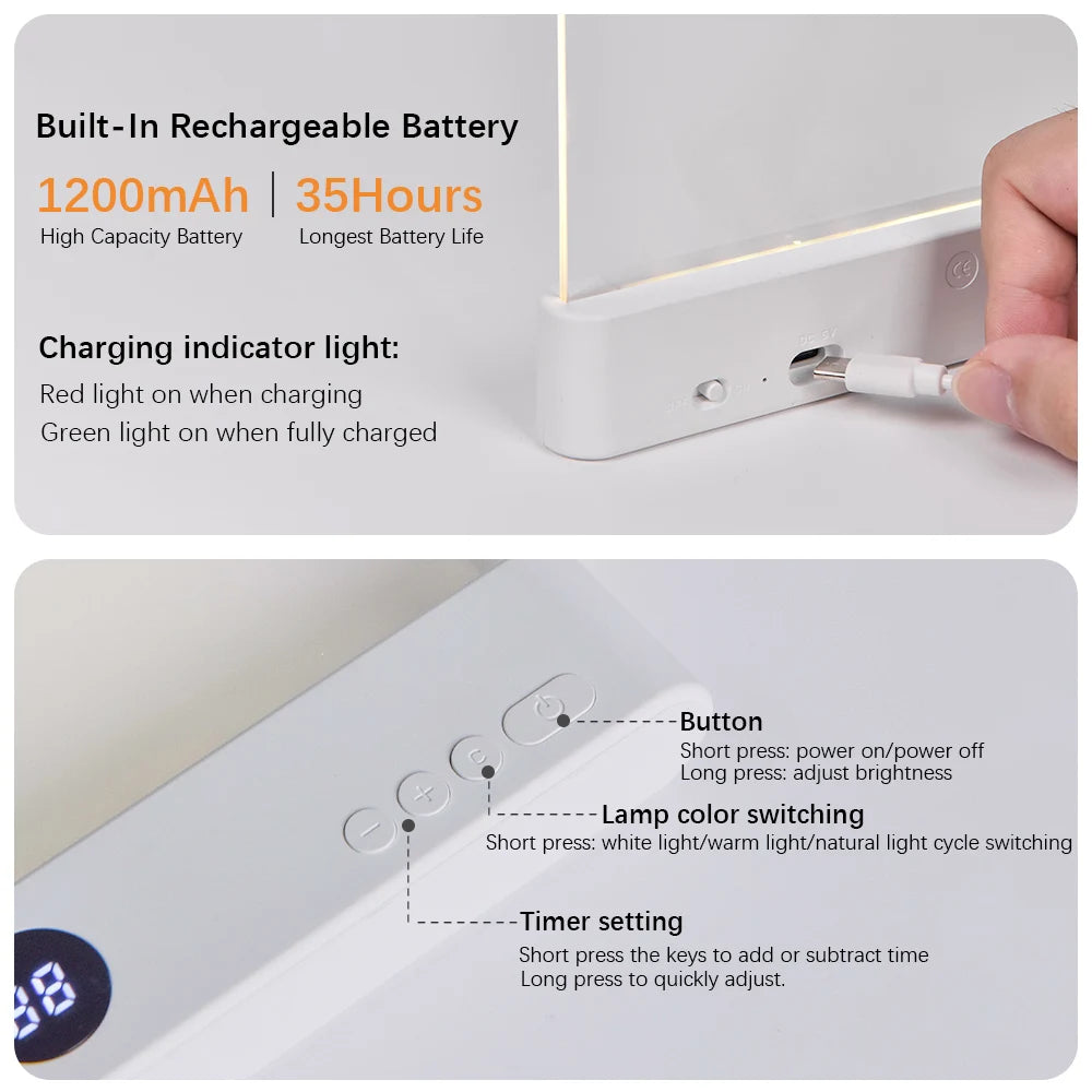 LED Reading Light Night Light Book Family Study Reading Lamp Portable Bookmark Light for Reading in Bed, Car Motivational Travel