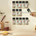 2pcs Grey Plastic Kitchen Jar Rack Wall-Mounted Adhesive Seasoning Bottles Holder Spice Bottle Holder Tool Kitchen Storage Rack