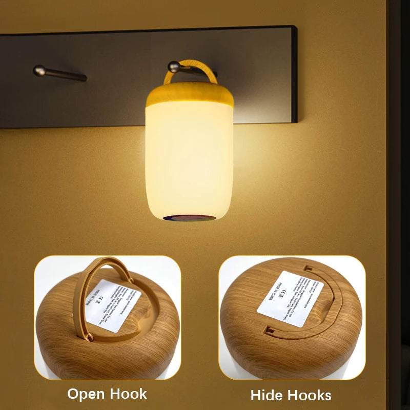 Wood Grain RGB Touch Lamp