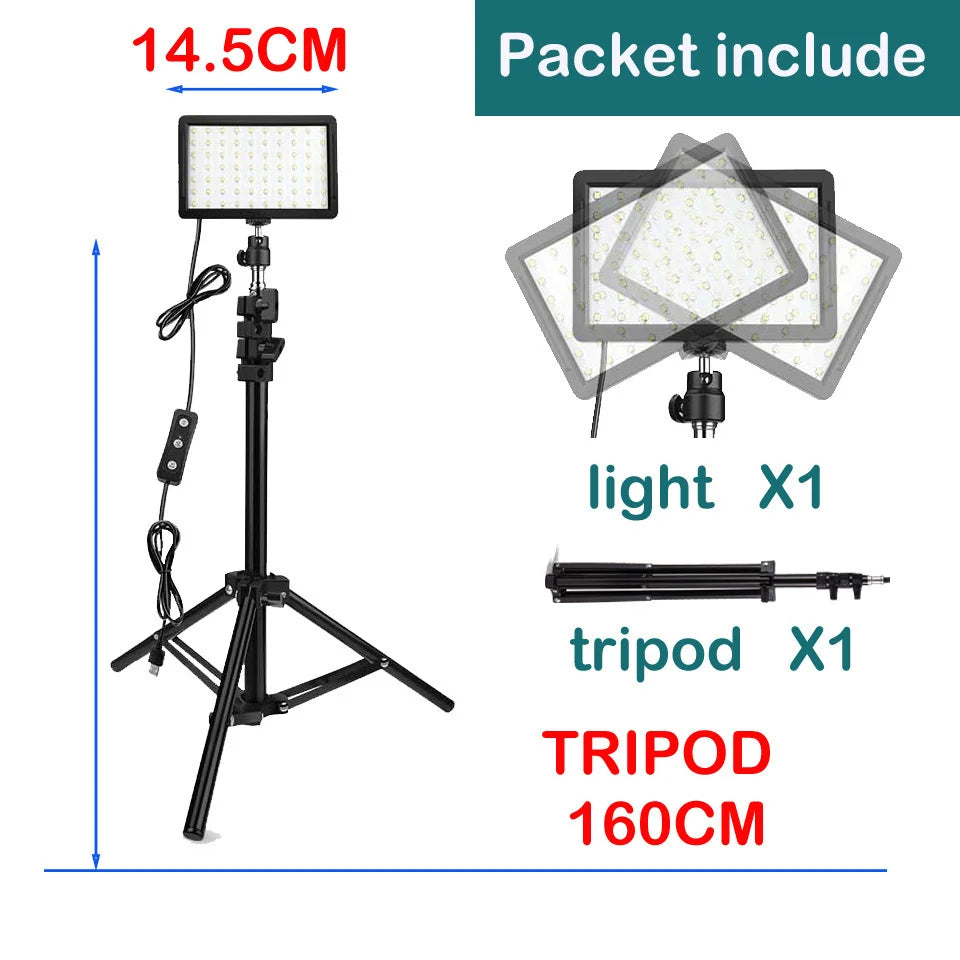 LED Video Light Kit with Tripod Stand