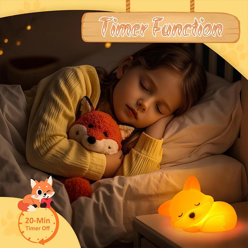 Squishy Silicone Fox Night Light