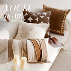 30x50/45x45CM Light Luxury Throw Pillow Cover Brown French Stamping Waist Cushion Cover Decor Home Decorative Pillowcase