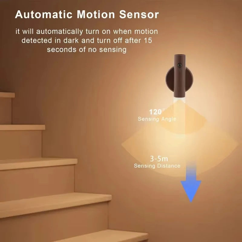 Wooden Motion Sensor Wall Light