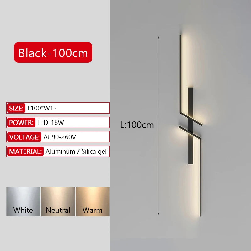 Long Strip LED Wall Light with Remote