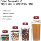 Kitchen 7pcs Food Containers Set BPA Free Plastic Airtight Storage Box With 10stickers and Pen