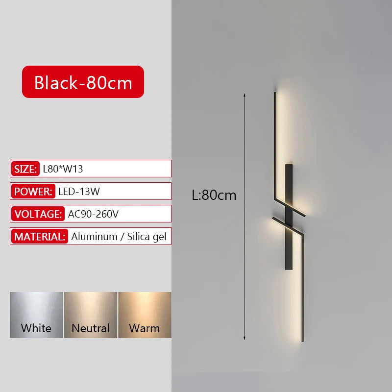 Long Strip LED Wall Light with Remote