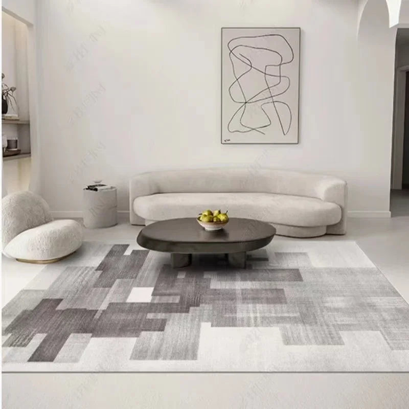 Nordic Soft Grey Rug — Washable & Non-Slip Living Room Rug