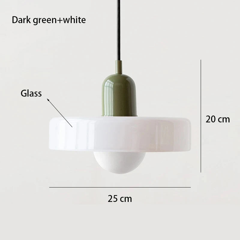 Bauhaus Coloured Glass Pendant Light