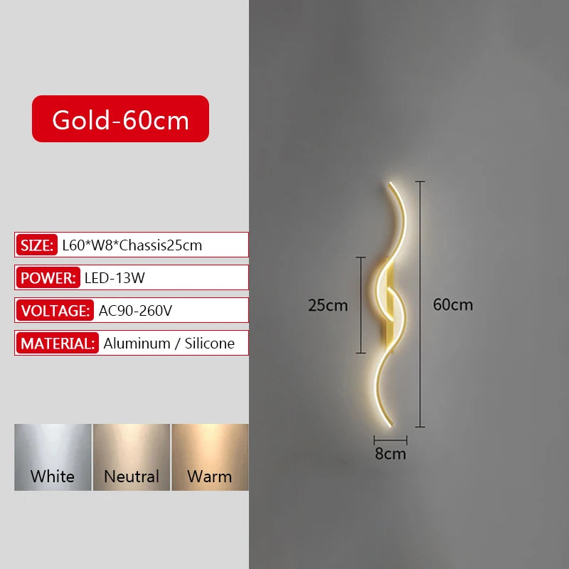 Long Strip LED Wall Light with Remote