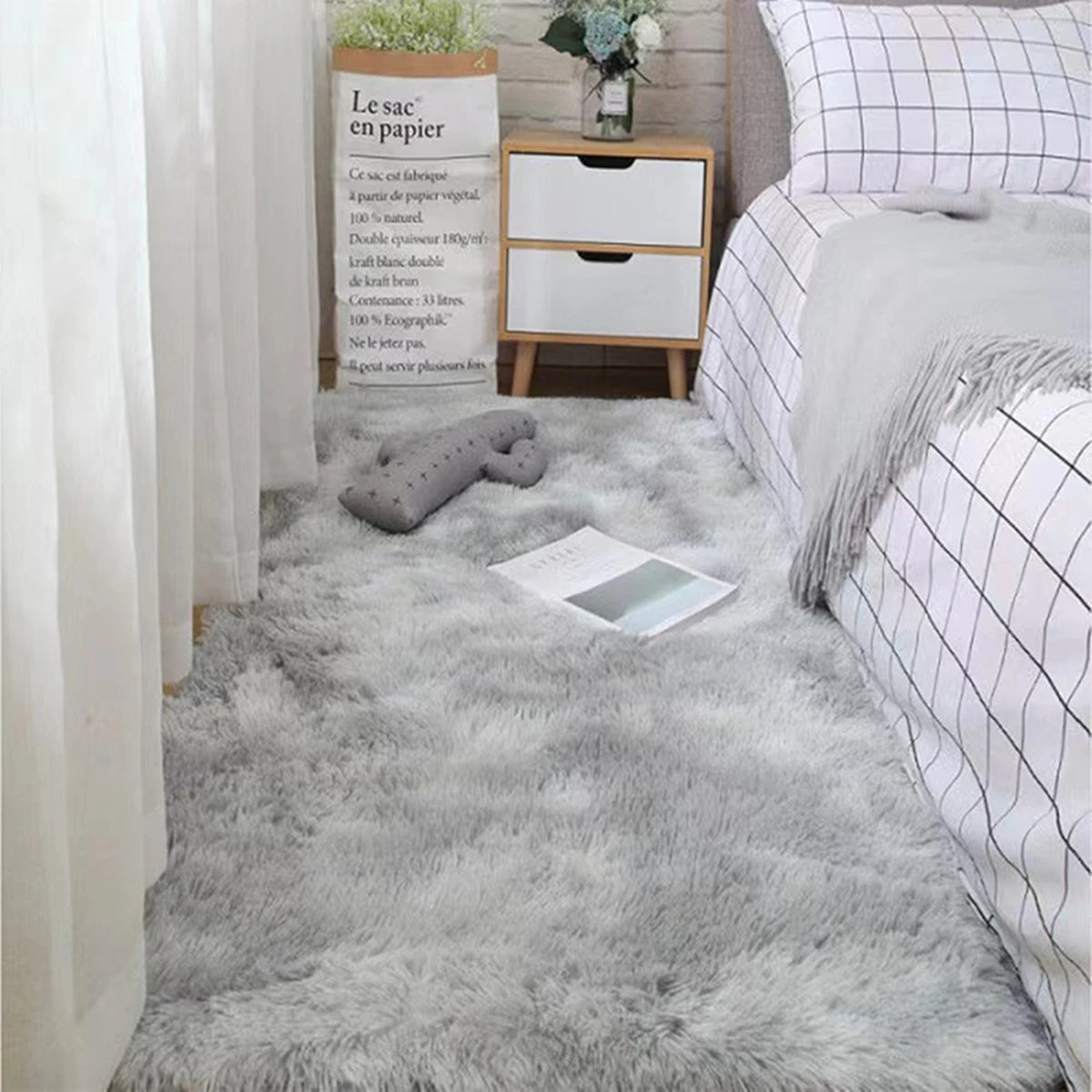 Tie-Dye Shaggy Rug Beige