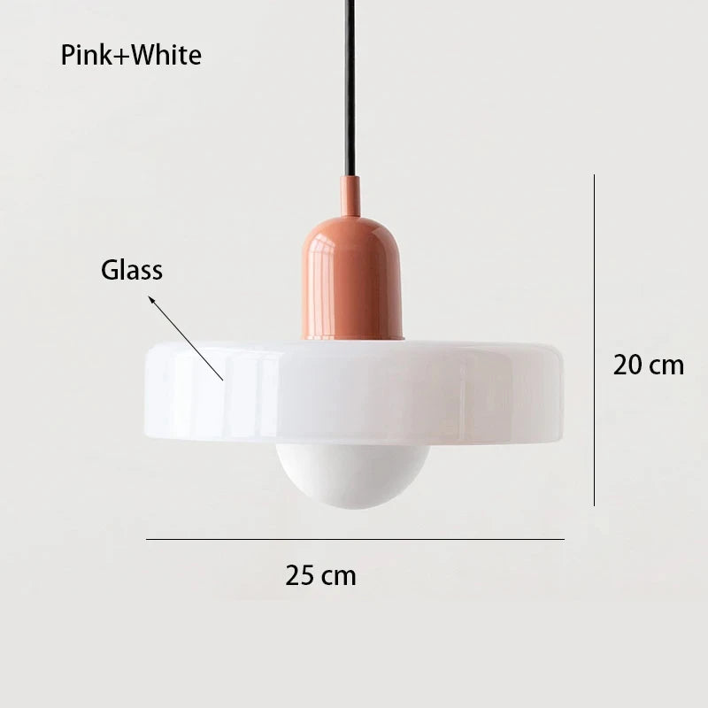 Bauhaus Coloured Glass Pendant Light