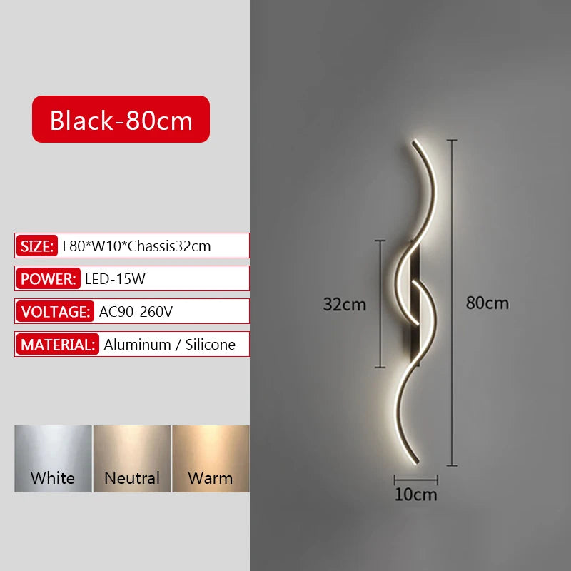 Long Strip LED Wall Light with Remote