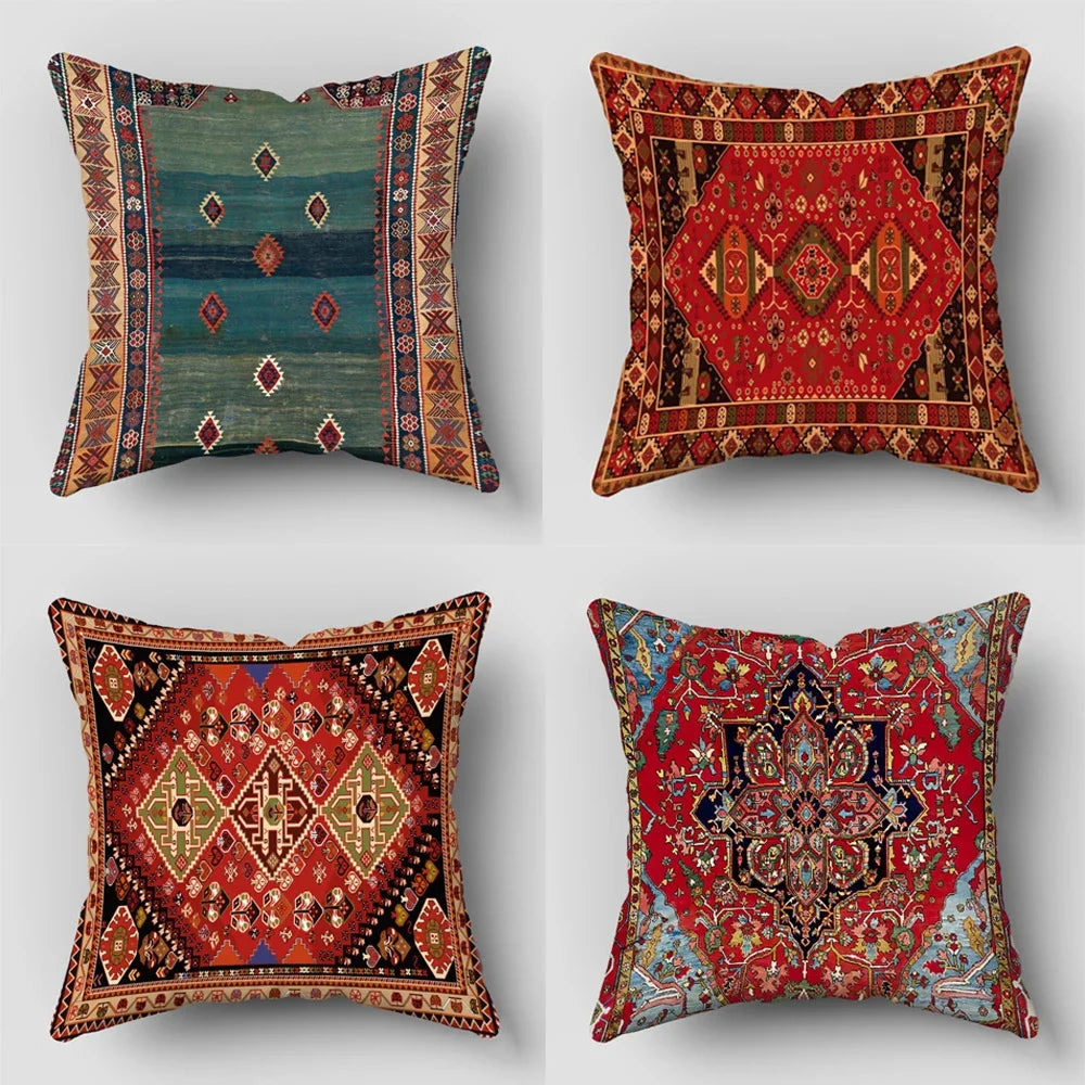 Persian-Style Plush Cushion Cover