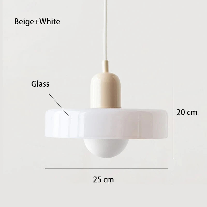 Bauhaus Coloured Glass Pendant Light