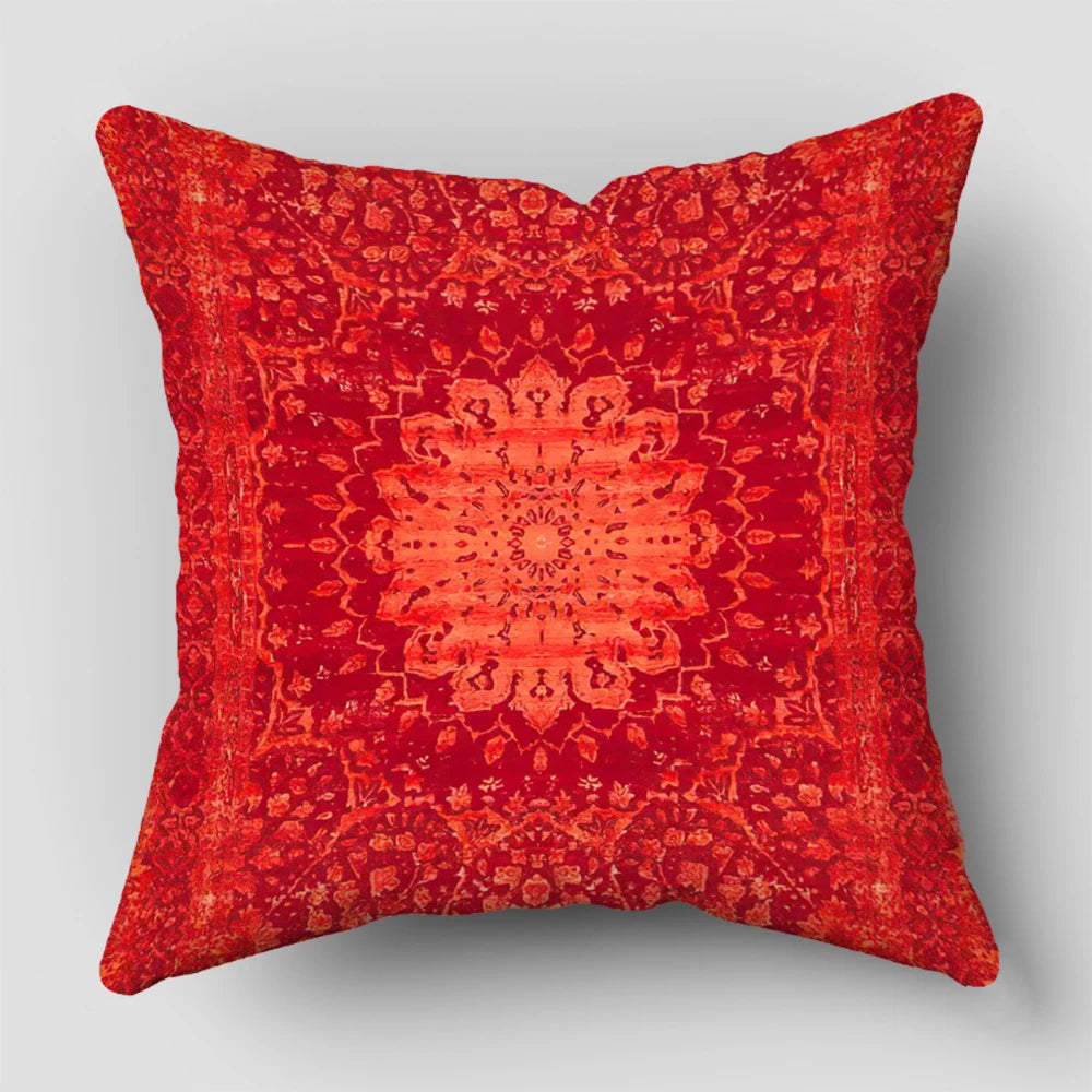 Persian-Style Plush Cushion Cover