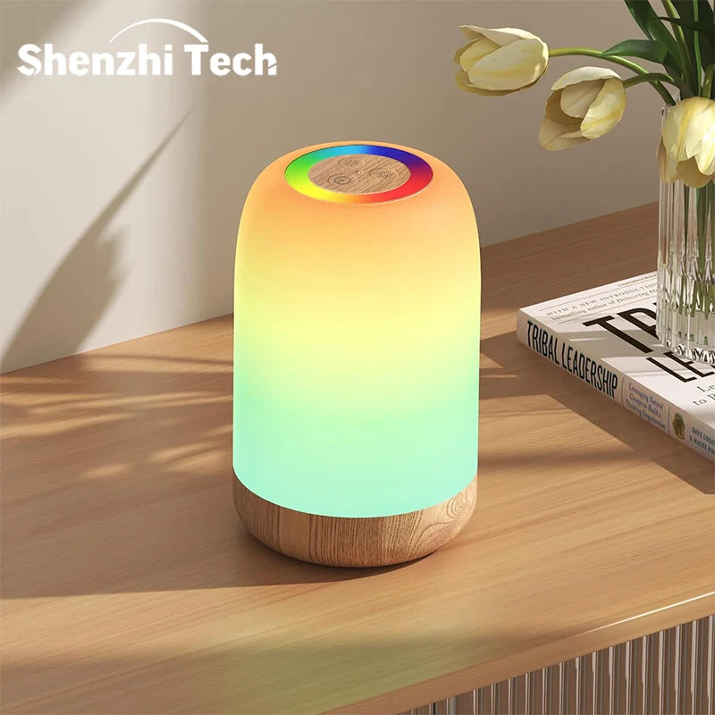 Wood Grain RGB Touch Lamp