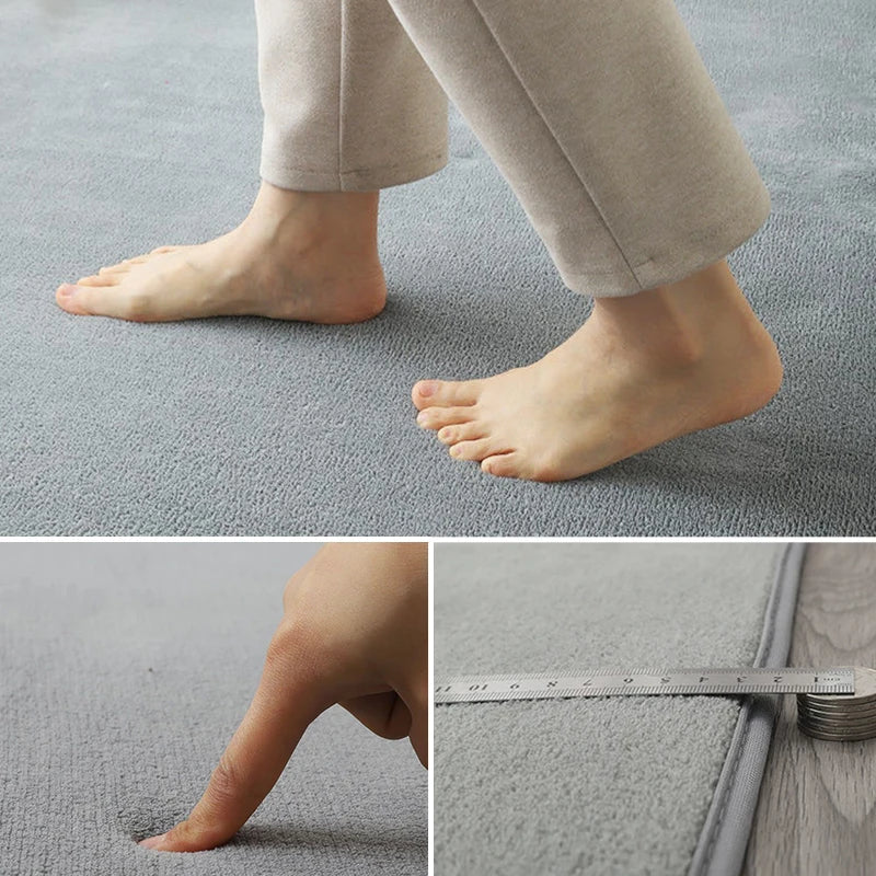 Soft Grey Coral Velvet Rug