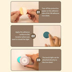 Round Led Wall Lamp Rechargeable Night Light with Touch Switch Dimmable Magnetic Book Light for Reading Bedroom Cabinet Closet
