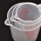 3Pcs/Set Baking Liquid Measuring Cups PVC Scale Cup Plastic Measuring Volume Beaker Kitchen Baking Tools
