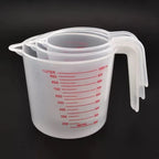 3Pcs/Set Baking Liquid Measuring Cups PVC Scale Cup Plastic Measuring Volume Beaker Kitchen Baking Tools