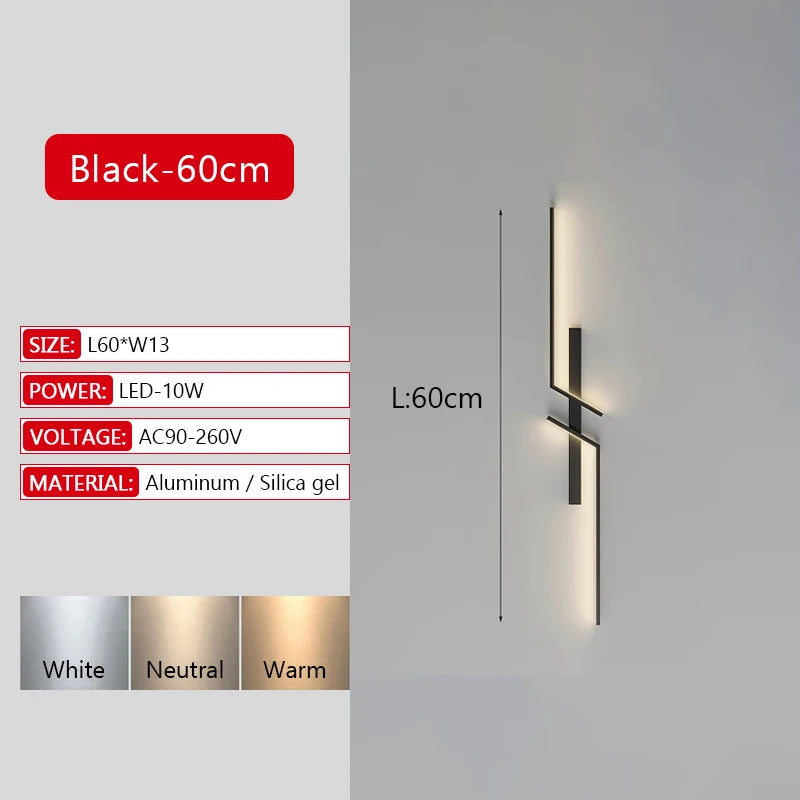 Long Strip LED Wall Light with Remote