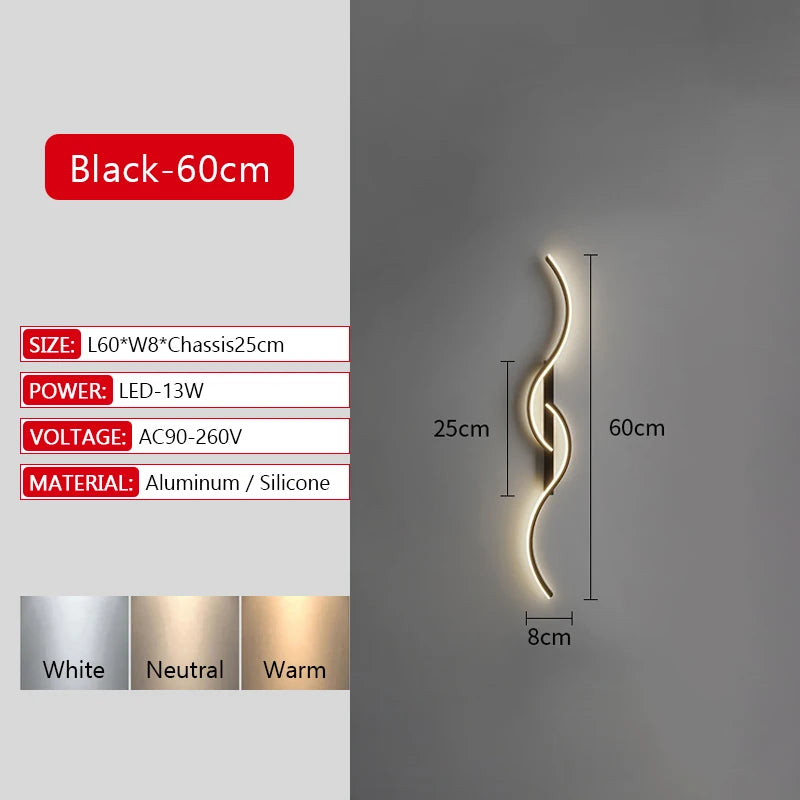 Long Strip LED Wall Light with Remote