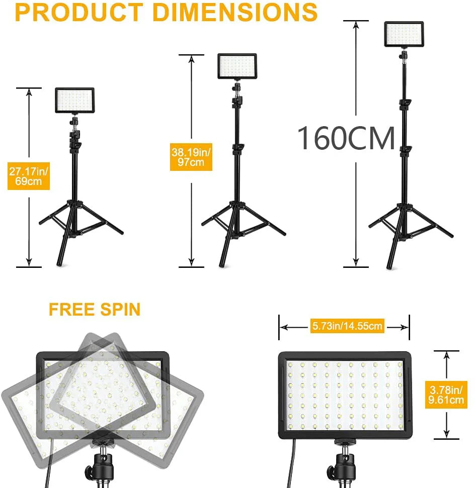 LED Video Light Kit with Tripod Stand