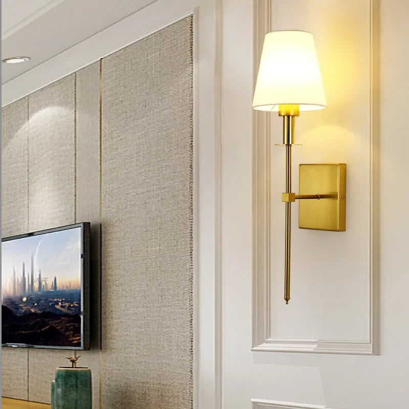 Fabric Shade Mirror & Wall Light