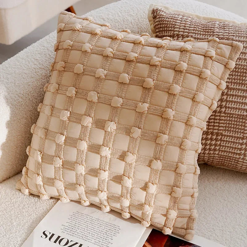 30x50/45x45CM Light Luxury Throw Pillow Cover Brown French Stamping Waist Cushion Cover Decor Home Decorative Pillowcase