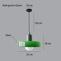 Bauhaus Coloured Glass Pendant Light