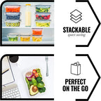 Kitchen Food Contianers Set, Microwave Dishwasher Safe BPA FREE 10pcs 840ML Containers Set With 10stickers and Marker