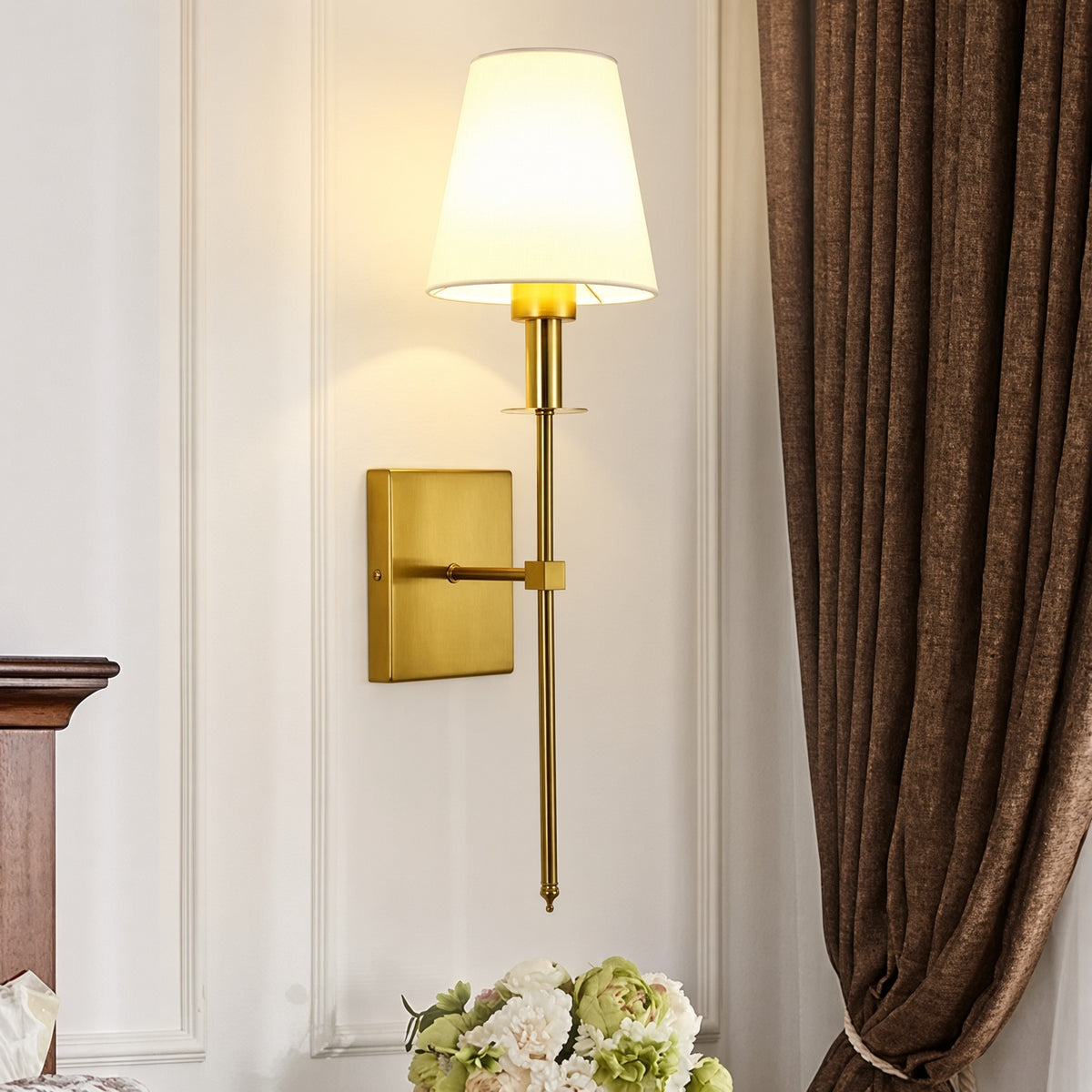 Fabric Shade Mirror & Wall Light