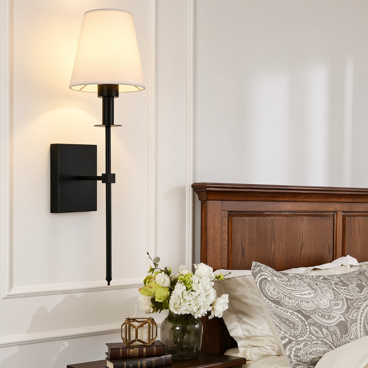 Fabric Shade Mirror & Wall Light