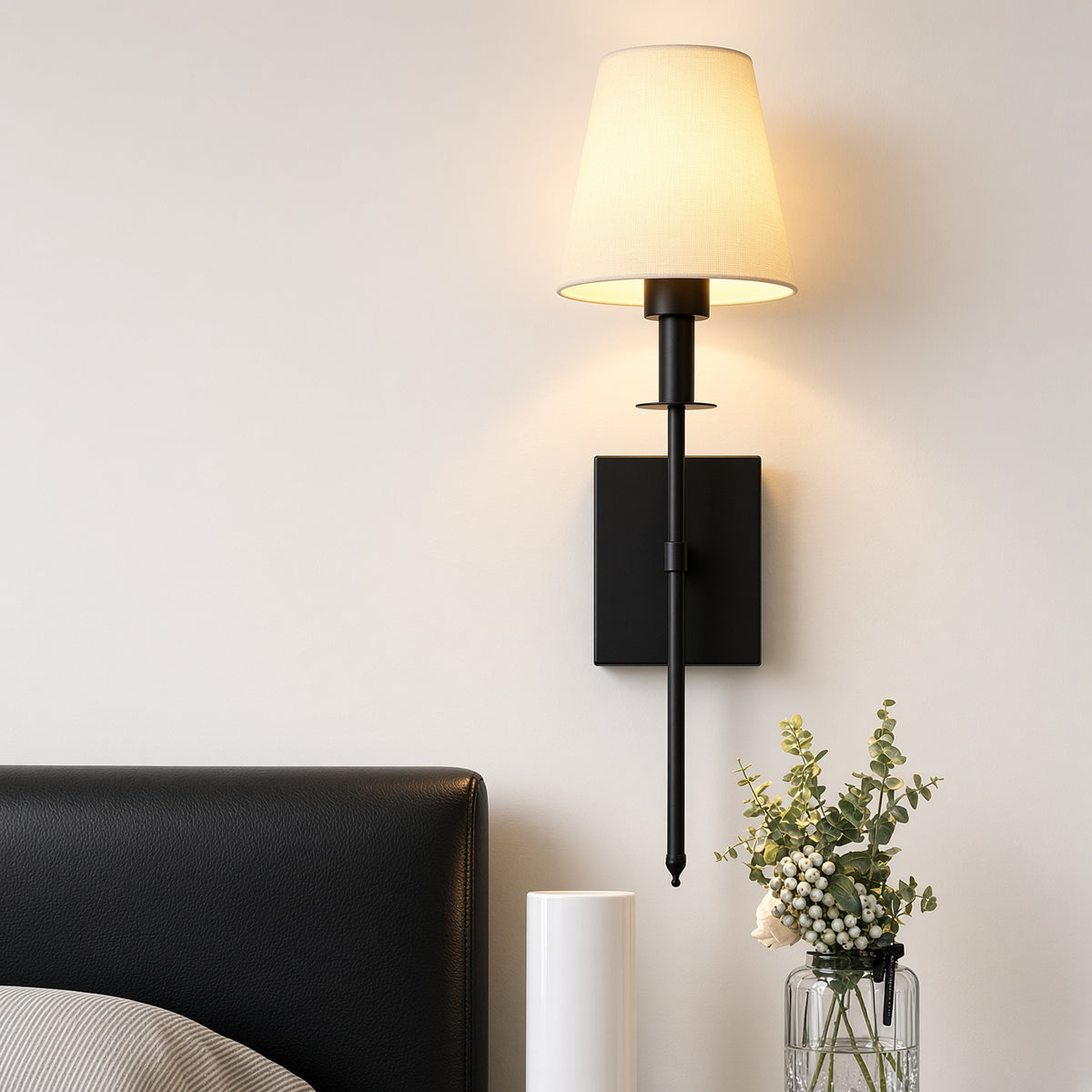 Fabric Shade Mirror & Wall Light