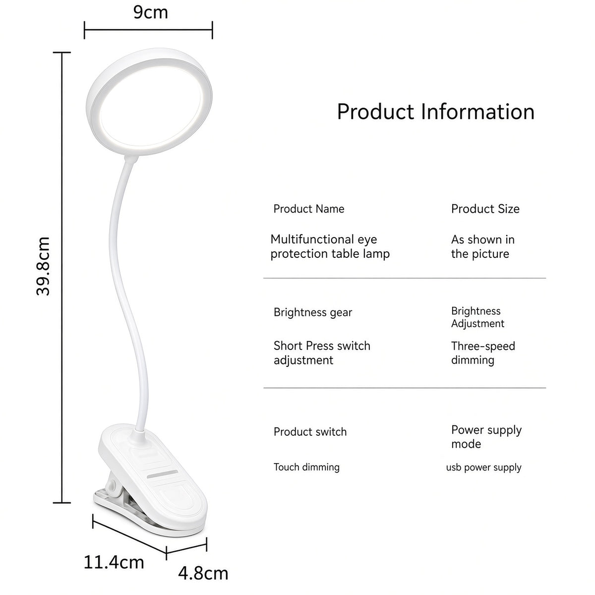 Clip-On Rechargeable Desk Lamp
