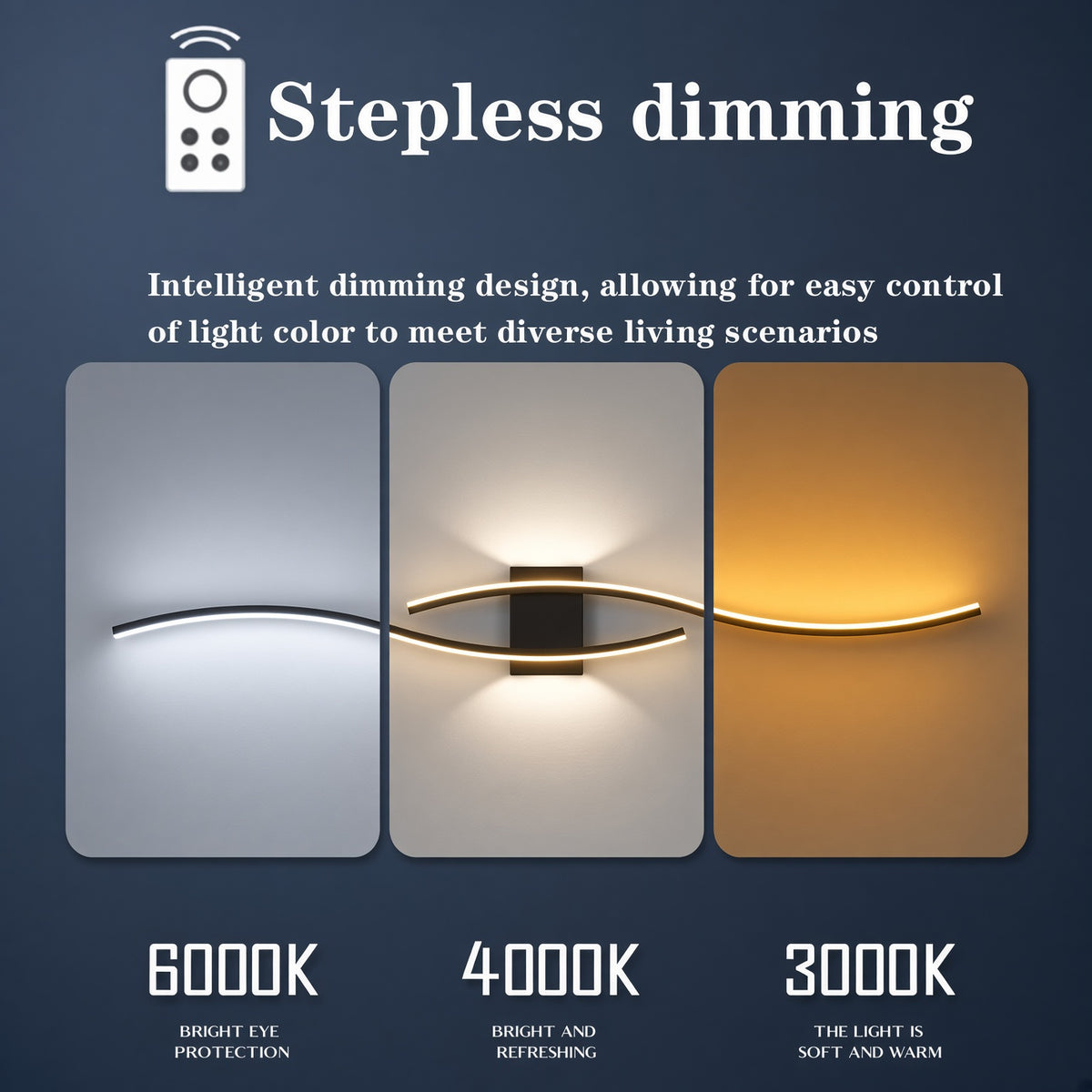 Long Strip LED Wall Light with Remote