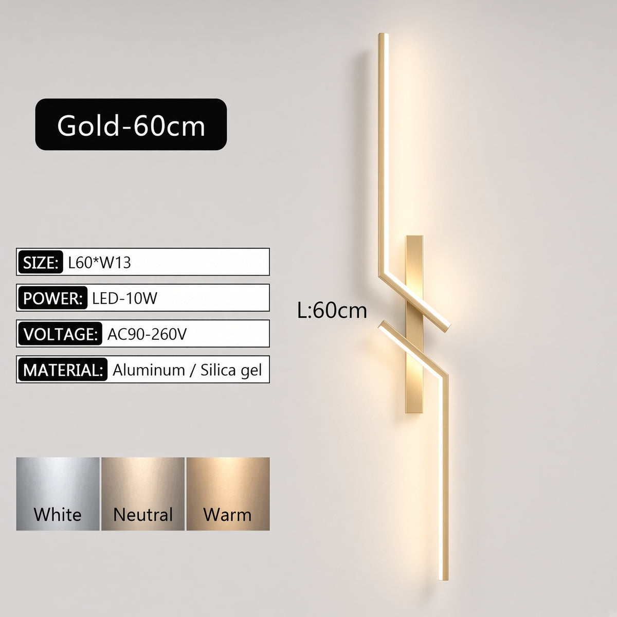 Long Strip LED Wall Light with Remote