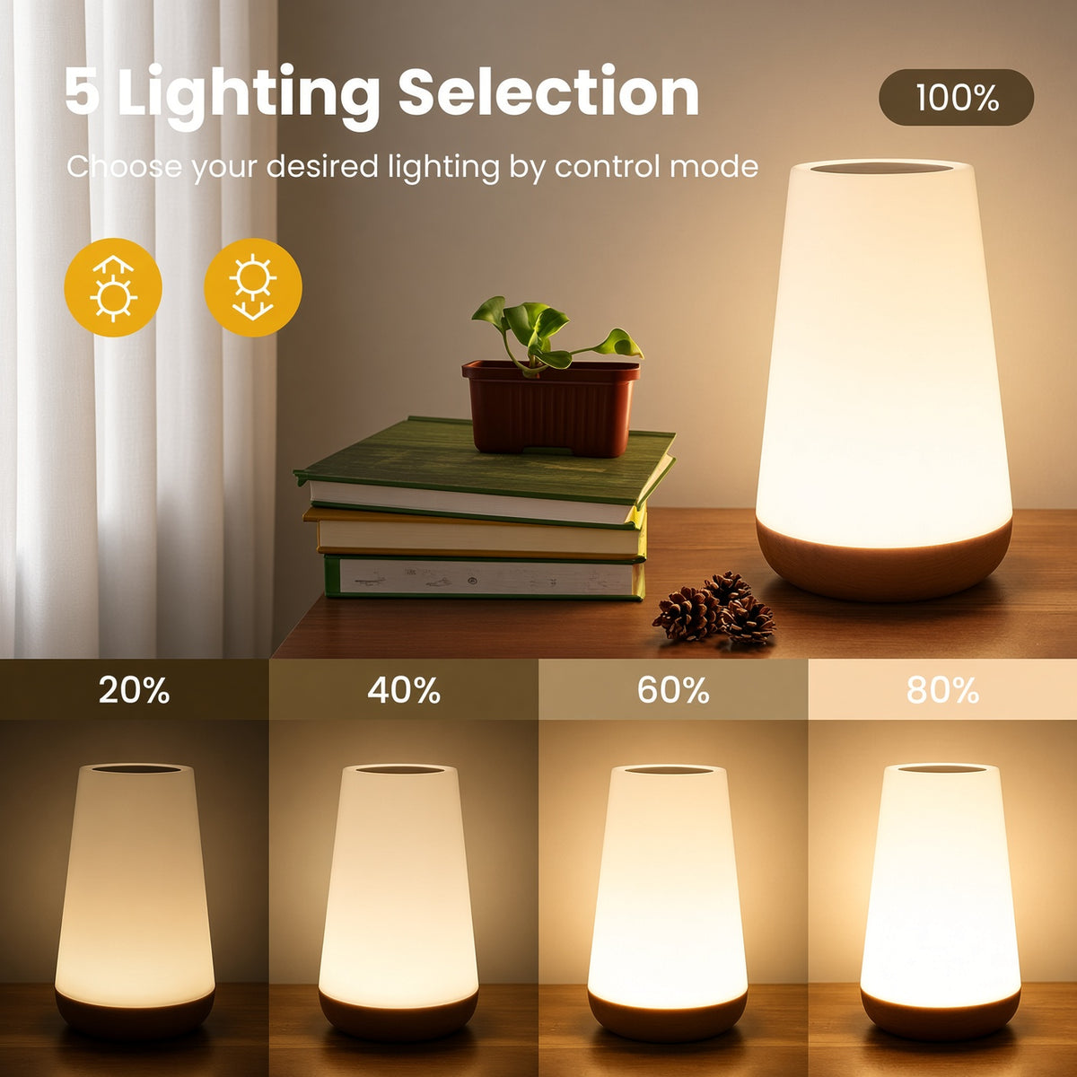 13-Colour Rechargeable Bedside Lamp