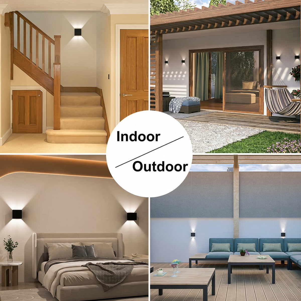 Nordic Square LED Wall Light — Indoor & Outdoor